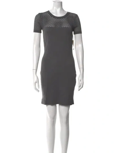 Pre-owned Milly Crew Neck Mini Dress W/ Tags In Grey