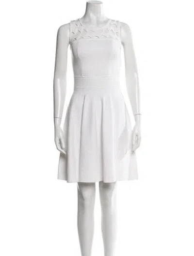 Pre-owned Milly Crew Neck Mini Dress W/ Tags In Neutrals