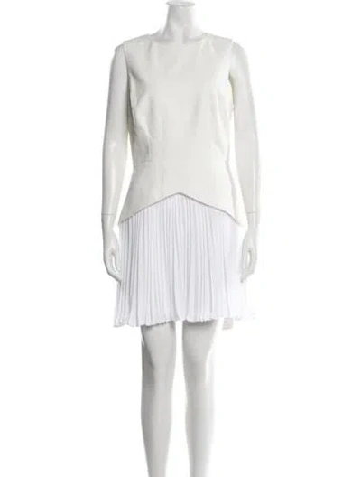 Pre-owned Milly Crew Neck Mini Dress W/ Tags In Neutrals