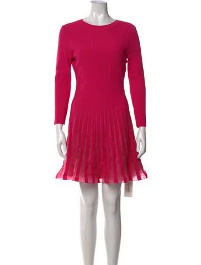 Pre-owned Milly Crew Neck Mini Dress W/ Tags In Pink