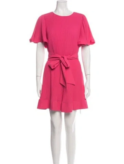 Pre-owned Milly Crew Neck Mini Dress W/ Tags In Pink