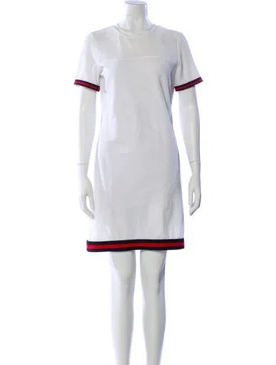 Pre-owned Milly Crew Neck Mini Dress In White