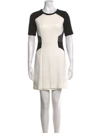 Pre-owned Milly Crew Neck Mini Dress In White