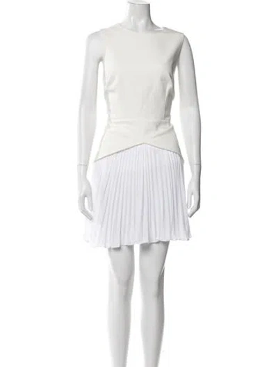 Pre-owned Milly Crew Neck Mini Dress In White