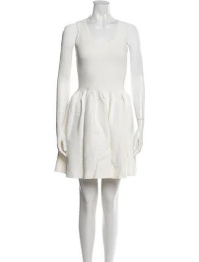 Pre-owned Milly Crew Neck Mini Dress In White