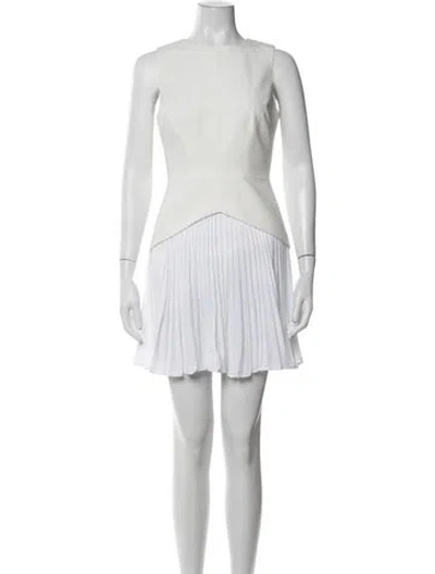 Pre-owned Milly Crew Neck Mini Dress In White