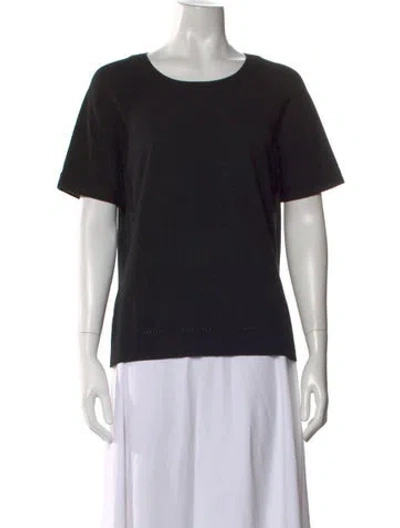 Pre-owned Milly Crew Neck Sweater In Black