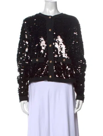 Pre-owned Milly Crew Neck Sweater In Black