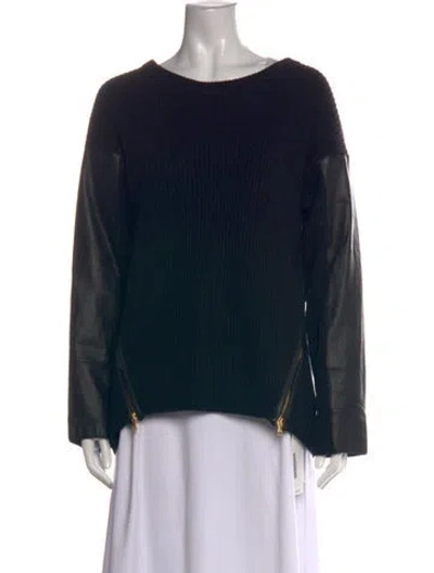 Pre-owned Milly Crew Neck Sweater In Black