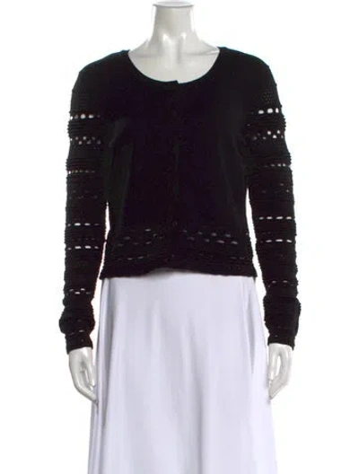 Pre-owned Milly Crew Neck Sweater In Black