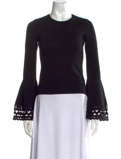 Pre-owned Milly Crew Neck Sweater In Black