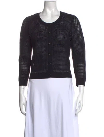 Pre-owned Milly Crew Neck Sweater In Black