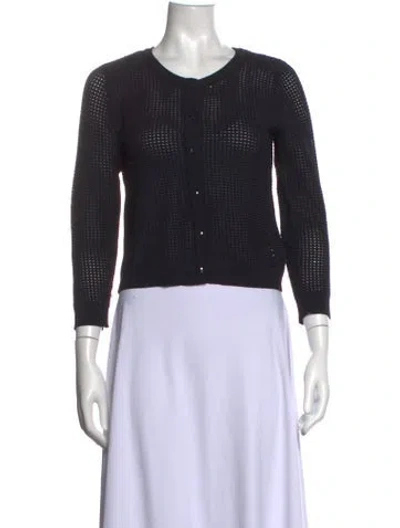 Pre-owned Milly Crew Neck Sweater In Black