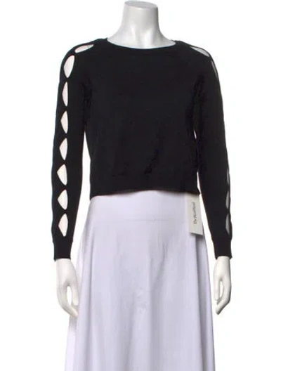 Pre-owned Milly Crew Neck Sweater In Black