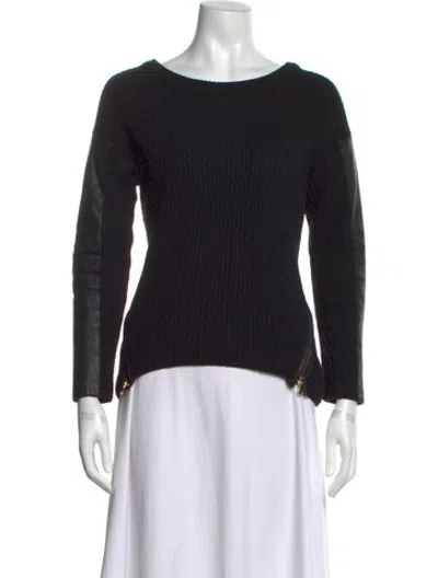 Pre-owned Milly Crew Neck Sweater In Black
