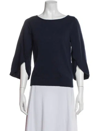 Pre-owned Milly Crew Neck Sweater In Blue