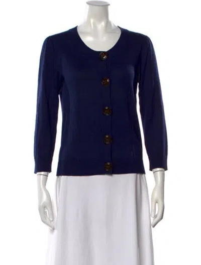 Pre-owned Milly Crew Neck Sweater In Blue