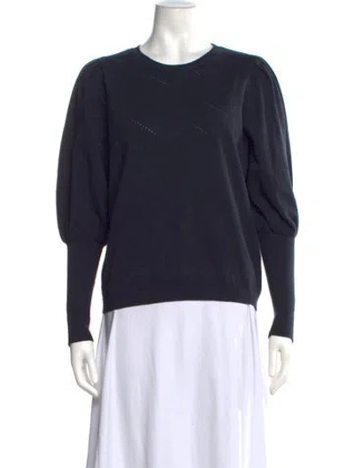 Pre-owned Milly Crew Neck Sweater In Blue