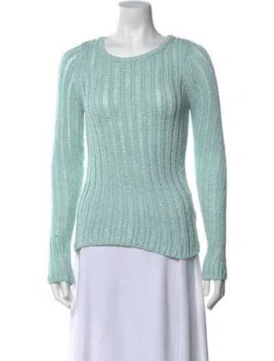 Pre-owned Milly Crew Neck Sweater In Blue/green