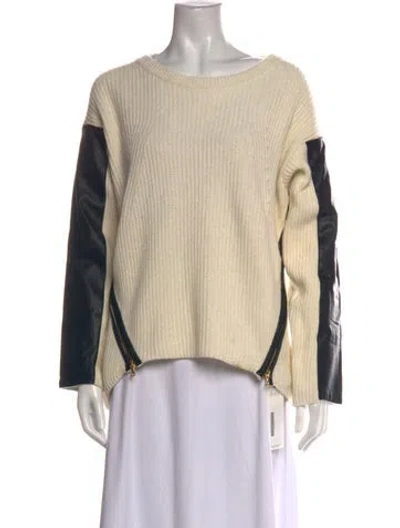 Pre-owned Milly Crew Neck Sweater In Neutral