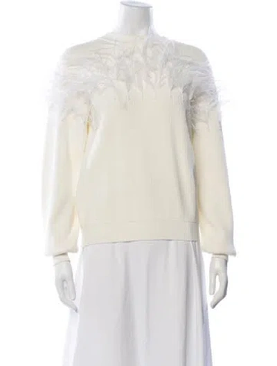 Pre-owned Milly Crew Neck Sweater In Neutral