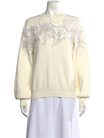 Pre-owned Milly Crew Neck Sweater In Neutrals