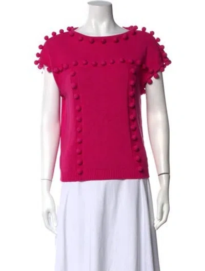 Pre-owned Milly Crew Neck Sweater In Pink
