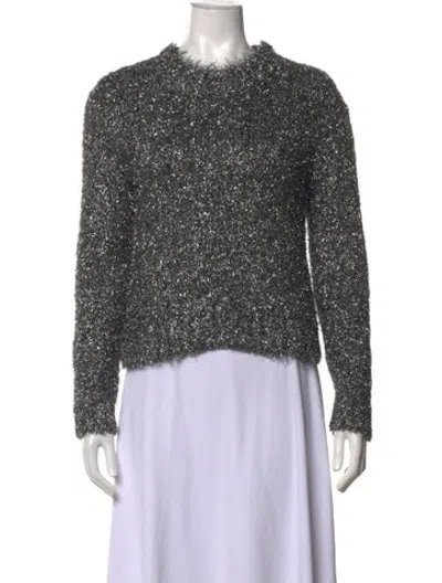 Pre-owned Milly Crew Neck Sweater In Silver