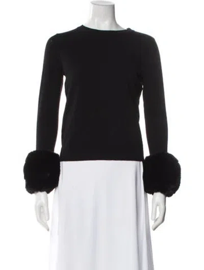 Pre-owned Milly Crew Neck Sweater W/ Tags In Black