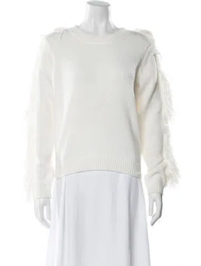 Pre-owned Milly Crew Neck Sweater W/ Tags In White
