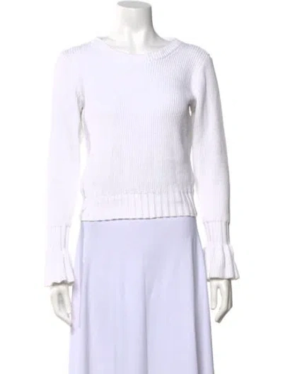 Pre-owned Milly Crew Neck Sweater In White