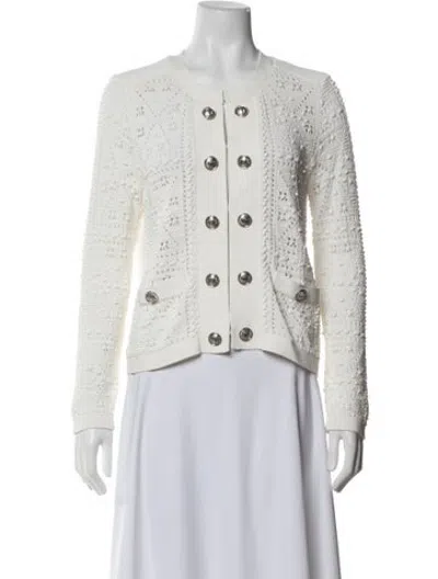 Pre-owned Milly Crew Neck Sweater In White