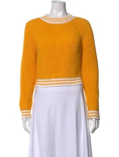 Pre-owned Milly Crew Neck Sweater In Yellow