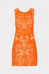 Milly Crochet Mini Cover-up Dress In Orange