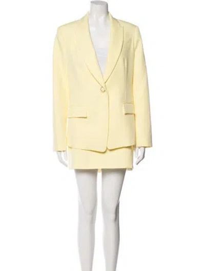 Pre-owned Milly Cutout Accent Skirt Suit W/ Tags In Yellow