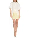 Milly Cutout Tie Back Button Front Shirt In White