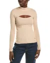 Milly Cutout Wool & Cashmere-blend Turtleneck Sweater In Brown