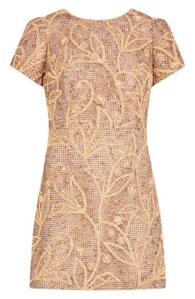Milly Daisy Embroidered Minidress In Brown