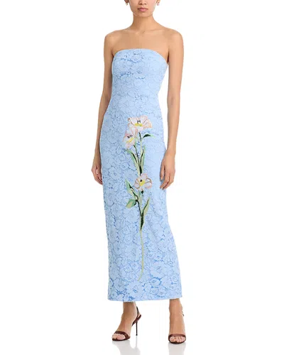 Milly Dolores Lace Embroidered Dress In Blue
