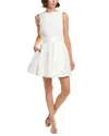 Milly Draped Poplin Mini Dress In White