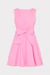 Milly Draped Poplin Sleeveless Mini Dress In Pink