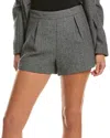 Milly Drew Tweed Wool-blend Short In Gray