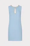 Milly Eden Cutout Embellished Tweed Mini Dress In Ice Blue