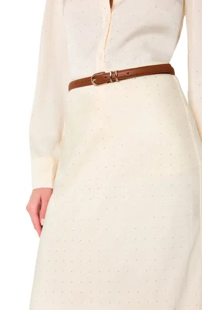 Milly Eden Satin Midi Skirt In Neutral