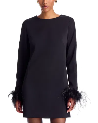 Milly Eli Feather Mini Dress In Blue