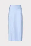 Milly Ella Hammered Satin Skirt In Ice Blue