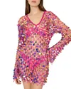 Milly Embellished Crochet Dress Swim Cover-up In Berry Pink