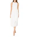 Milly Geo Eyelet Knit Combo Midi Dress In Ecru