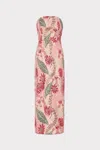 Milly Esmeralda Sequins Strapless Midi Dress In Pink