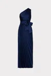 Milly Estelle Satin Maxi Dress In Navy